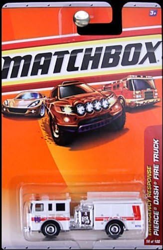 Matchbox Camión de bomberos Pierce Dash 2010 #56100. Departamento de Bomberos Voluntarios de Burtonsville, respuesta de emergencia. Escala 164.