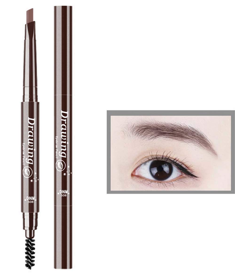 Lápiz de cejas duradero, resistente al agua, duradero, para cejas, 5 colores para elegir, cejas naturales que duran mucho tiempo (marrón oscuro)