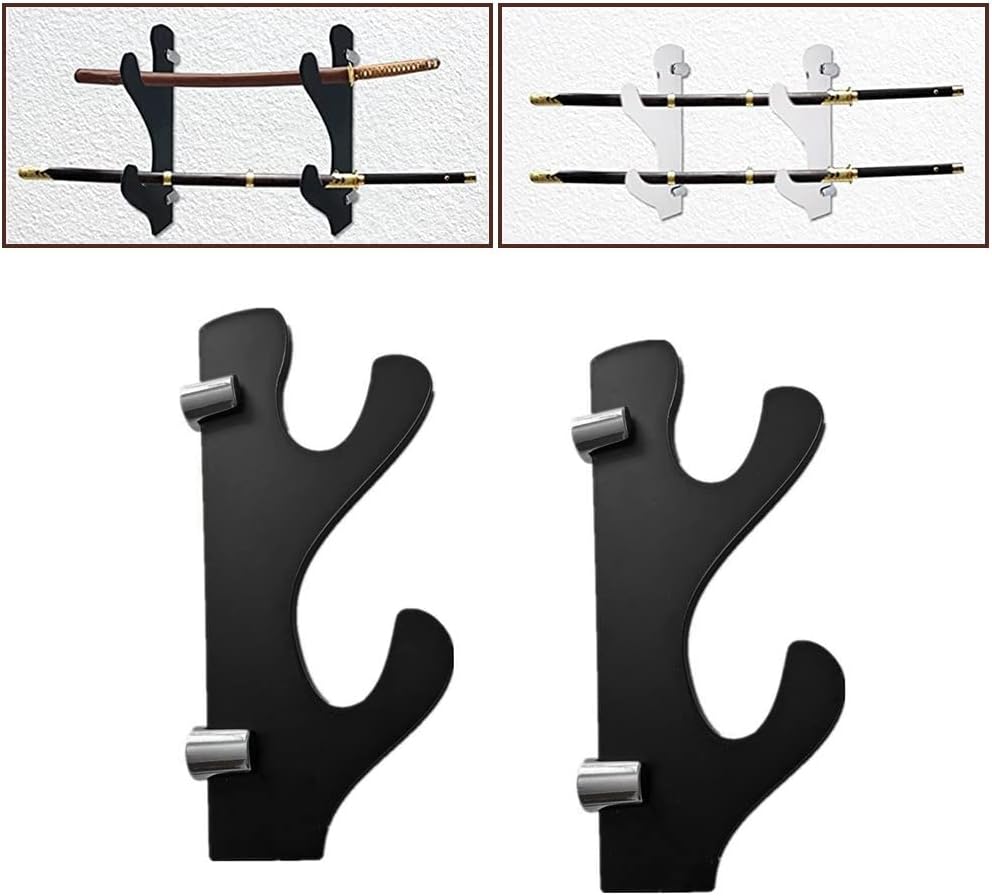Acrylic Wall Mount Two Layer Sword Stand Display Stand,Lightsaber Holder Sword Stand Sword Holder,Black