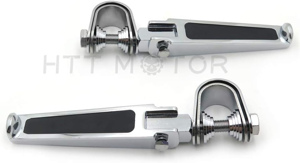 HTTMT MT215-056- Estriberas cromadas con abrazadera en U de 1 “- 1.25″ 1 14” 1 14 pulgadas compatibles con Harley Sportster Springer Street Bob