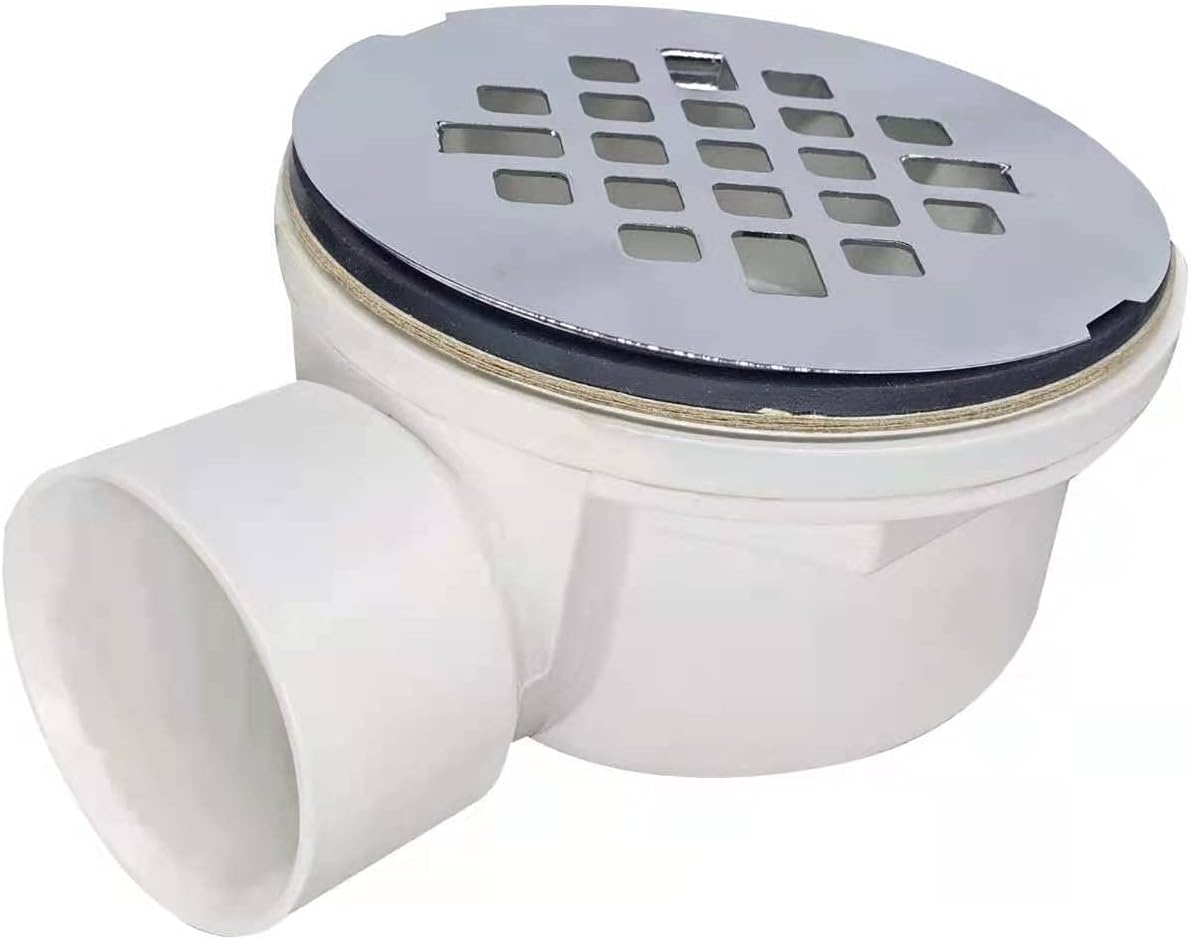 Drenaje de base de ducha de repuesto de 2.0″, drenaje de salida lateral de PVC de 2.0 pulgadas (cromo)
