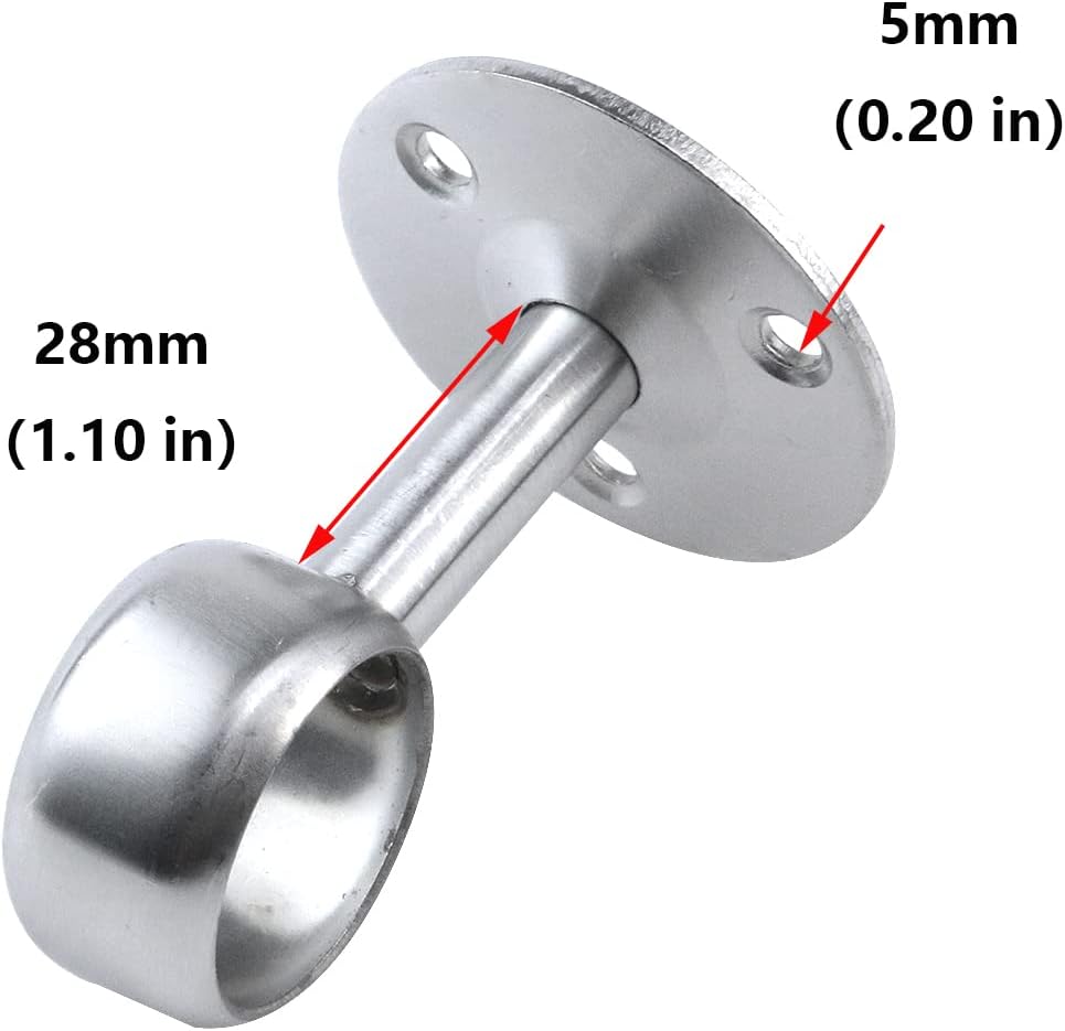 Antrader Soporte de tubo de estante de soporte de barra de armario de metal para armario, 6 piezas (25 mm1 “)