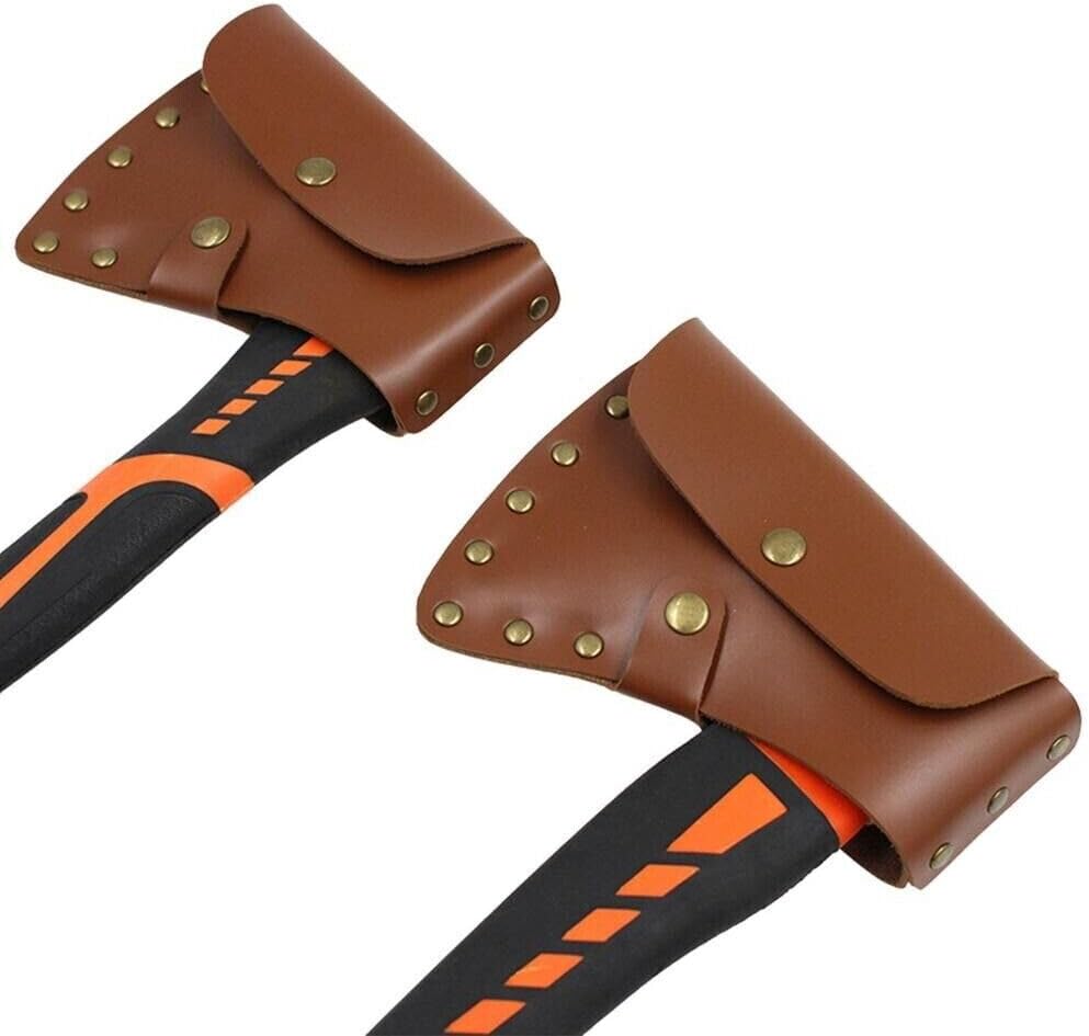 Funda de cuero para hacha, funda para cabeza de hacha, protector de hoja de hacha, funda de camping, 1 ud