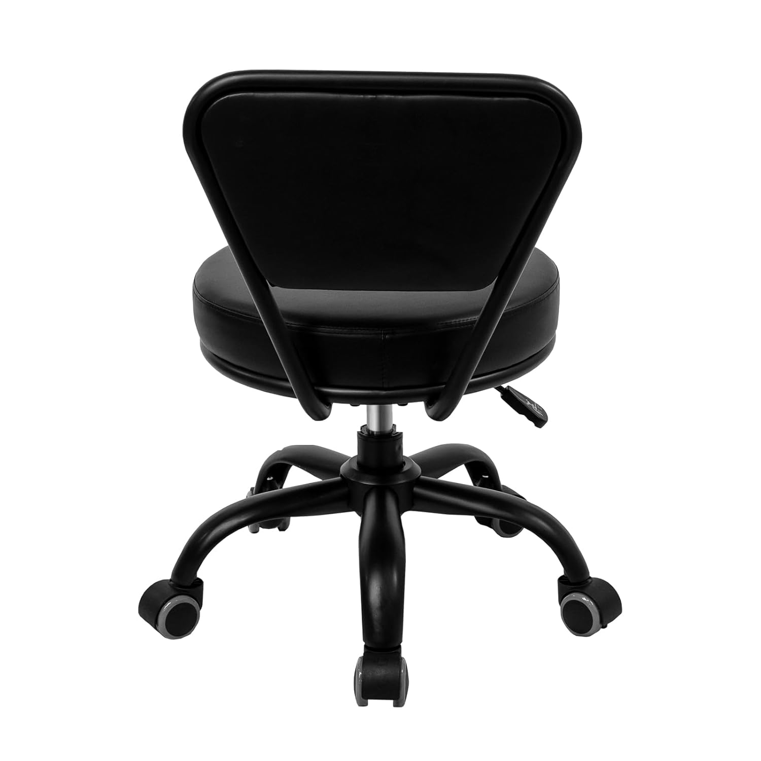 Dayton Taburete de pedicura (negro mate) neumático, altura ajustable, perfecto para salón de uñas, pedicura spa