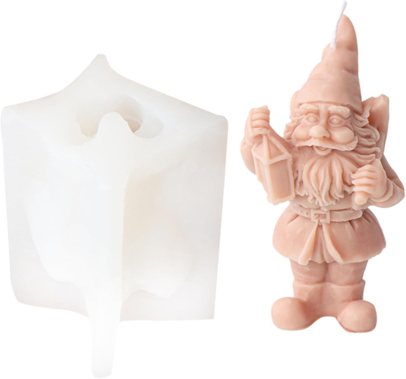 Molde de silicona de gnomo de Navidad 3D, molde de resina epoxi enana, molde de fundición para manualidades, para hacer adornos de gnomos de velas