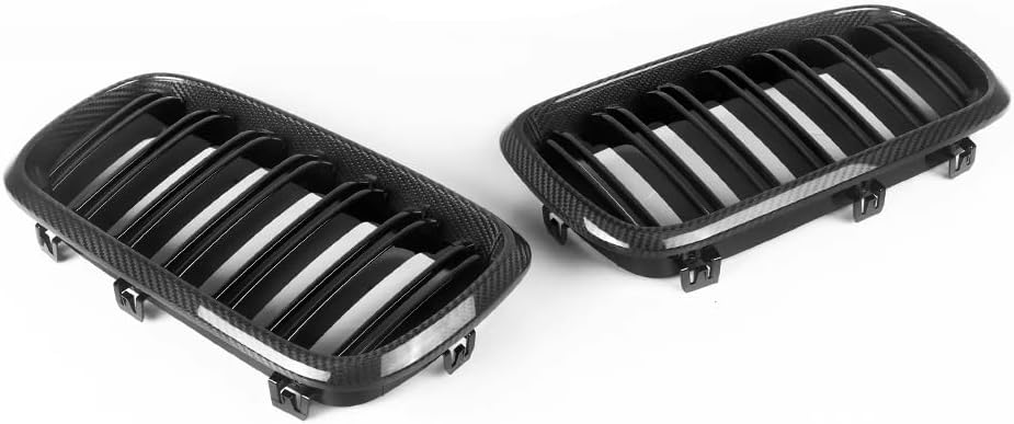 Parrilla de parrilla de riñón de parachoques delantero de fibra de carbono para 2014-2018 BMW F15 F16 X5 X6 X5M X6M