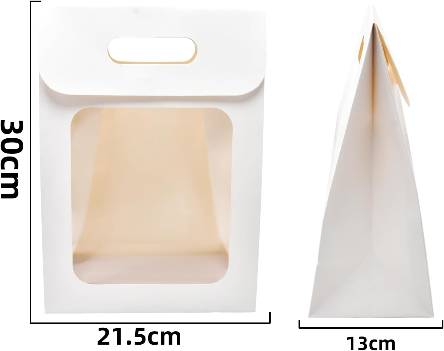 Enorteen 12 cajas de regalo plegables transparentes con cierre adhesivo, cajas de dulces, bolsas de papel, bolsas de ramo, cajas de flores para