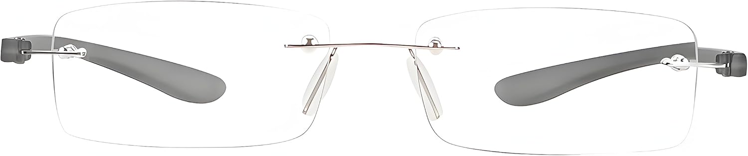 Paquete de 2 lentes de lectura con luz azul, lentes de lectura para hombre, lentes de lectura para mujer, sin marco, para computadora