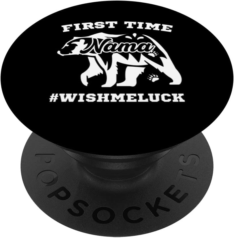 First time Nama wish me luck baby announcement surprise bear PopSockets Swappable PopGrip