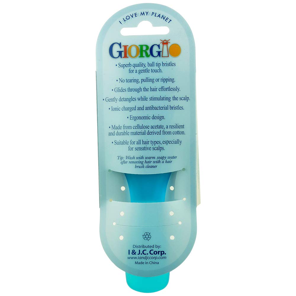 Giorgio GION1-2B – Juego de 2 cepillos desenredantes suaves para hombres y mujeres, cerdas suaves para cuero cabelludo sensible. Mojado y seco para