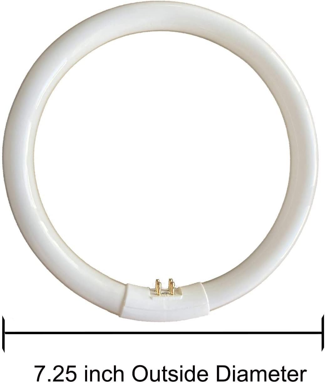 Bombilla circular T5 de 22 W de 7 pulgadas compatible con Floxite Zadro Rialto Maquillaje Espejo FC22 Bombilla fluorescente redonda 6500K 2 unidades