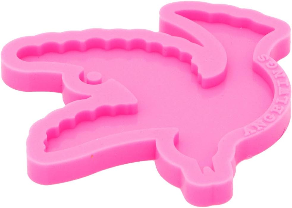 Llavero de silicona brillante con forma de pájaro brillante con agujero para bricolaje de pájaros voladores, collar de caramelo, joyería epoxi,