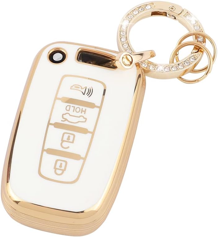 UHONSN Funda para llave de Hyundai y Kia de TPU suave con llavero para mujeres, protector compatible con Elantra GT, Genesis, Santa Fe, Veloster,
