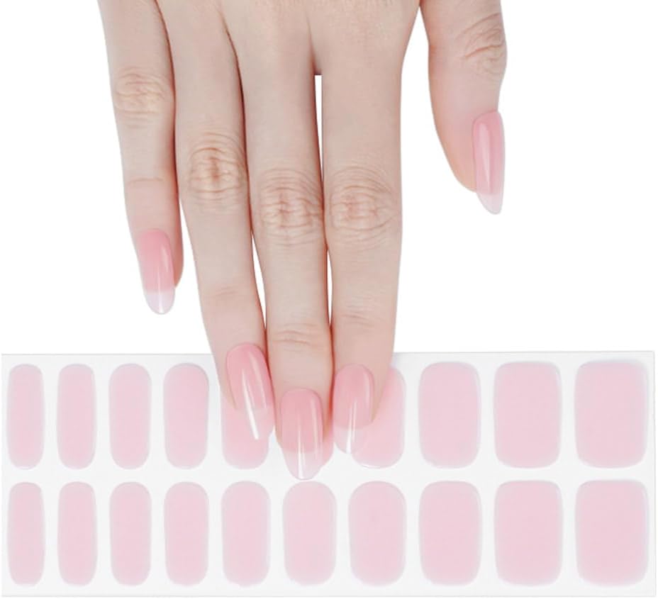 ACROIN Tiras de uñas de gel semicuradas, 20 calcomanías, funciona con lámparas de uñas, calidad de salón, larga duración, fácil de aplicar y quitar,