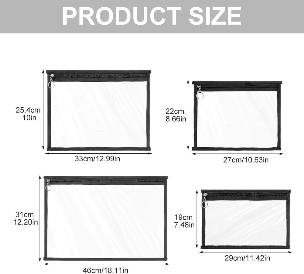 Bolsas transparentes con cremallera, bolsa impermeable de PVC, portátil, duradera, multiusos, bolsa organizadora transparente para cosméticos,