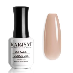 RARJSM Esmalte de uñas de gel color nude transparente marrón claro rosa tono de piel neutro, esmalte de uñas en gel transparente gelatina, 0.5 onzas RARJSM Esmalte de uñas de gel color nude transparente marrón claro rosa tono de piel neutro, esmalte de uñas en gel transparente gelatina, 0.5 onzas