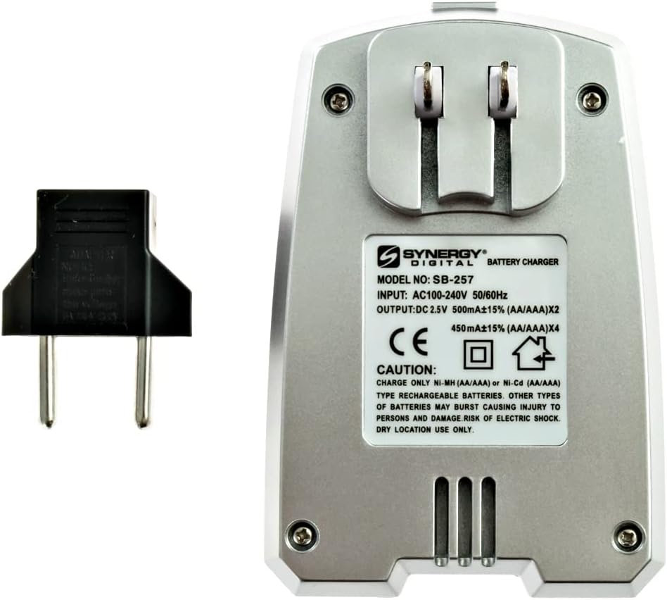 Synergy Digital Cargador de batería para cámara, compatible con cámara digital Kodak PIXPRO AZ405, enchufe plegable de 110220 V con adaptadores de