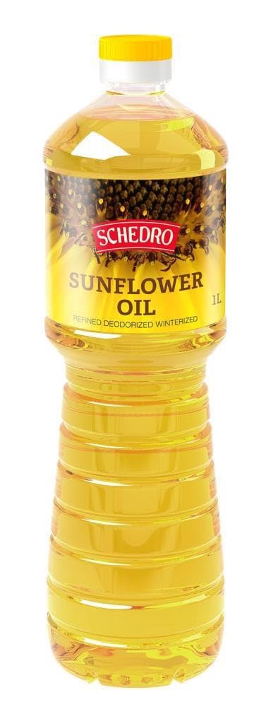 Schedro Aceite de girasol refinado desodorizado para el invierno aceite de cocina sin OGM 33.8 fl oz  1 L Producto de Ucrania (paquete de 3)