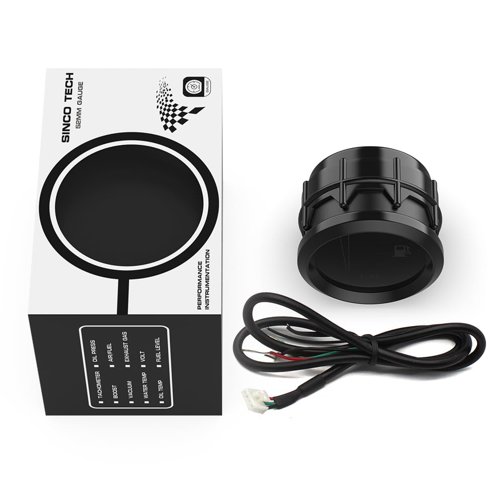 SINCO TECH Medidor de nivel de combustible universal de 2 ” 2.047 in 12 V Medidor de luz LED digital (medidor de combustible)