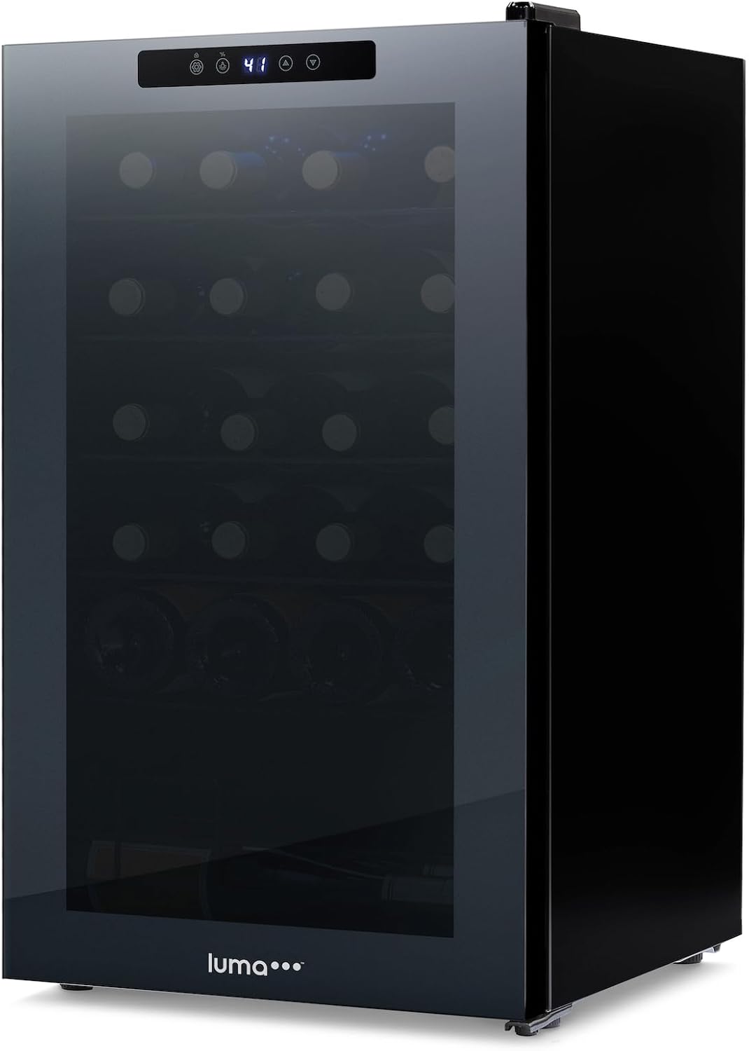 Shadow Series – Refrigerador de vino de 24 botellas, refrigerador de vino con espejo independiente con puerta de vidrio templado de doble capa y