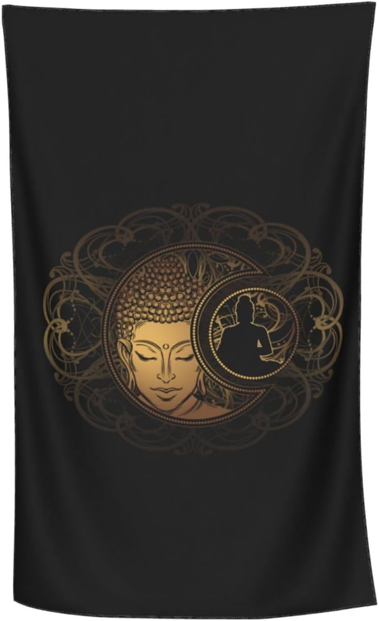 New Moon and Sun Buddha – Toalla de playa grande de algodón grueso de felpa, toallas de playa para adultos