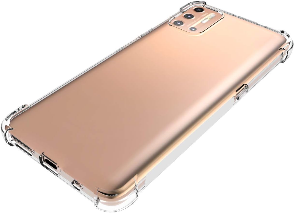 USTIYA Funda para Motorola G9 Plus Clear TPU Moto G9+Cuatro Esquinas Cubierta Protectora Transparente Suave Funda