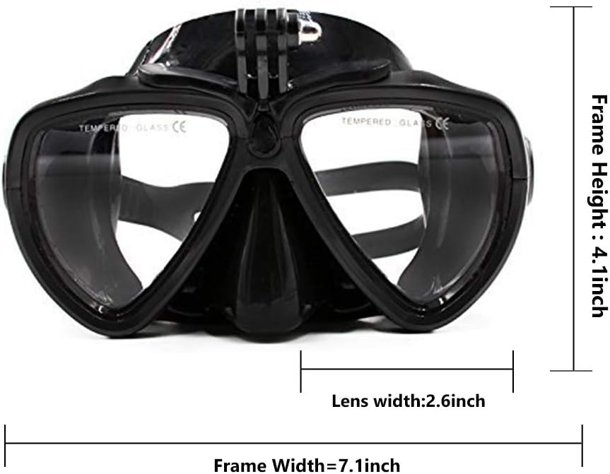 Action Cameras – Juego de esnórquel de silicona para buceo con parte superior seca, máscara panorámica de buceo de vidrio templado con pieza de boca