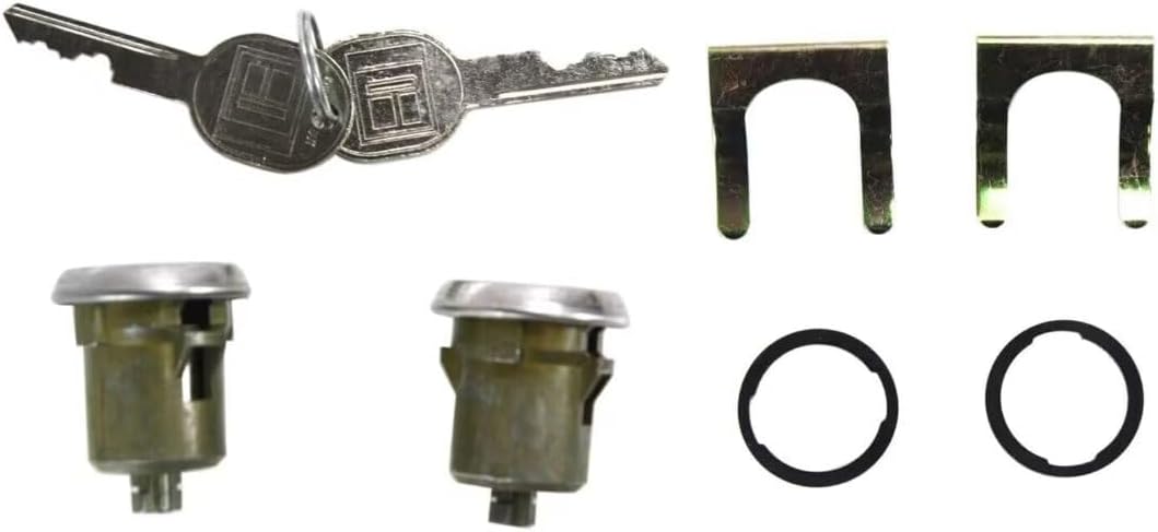 DL7, D569A,9601865 Set of 2 Door Lock Cylinders Front Replacement for 62-64 Corvair Monza Spyder
