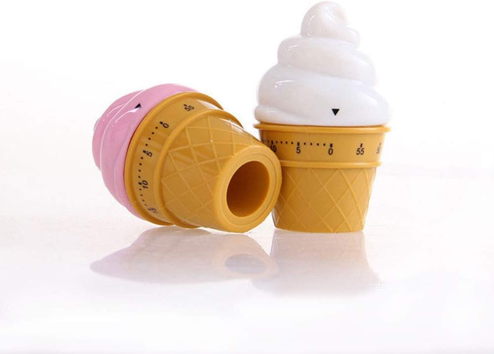 Temporizador mecánico manual Helado Modelo Temporizadores 60 Minutos Cocina Temporizador Reloj Fuerte Alarma Contadores (blanco)