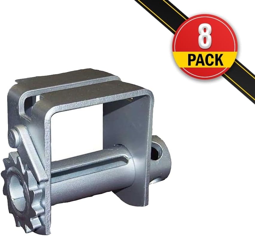 Mytee Products Paquete de 8 cabrestantes deslizantes dobles en L para pista doble L  5500 libras WLL de perfil estándar chapado en zinc deslizante