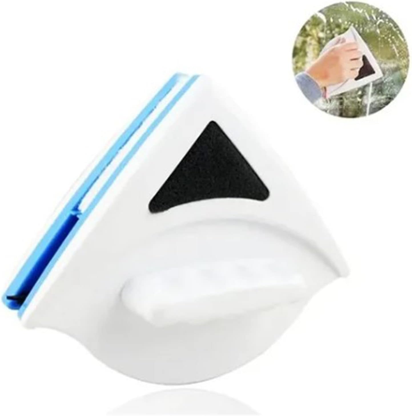 BlueMagnetic – Limpiador de ventanas, diseño de doble cara, cepillo de lavado de limpiaparabrisas para puertas correderas, mamparas de ducha, espejos