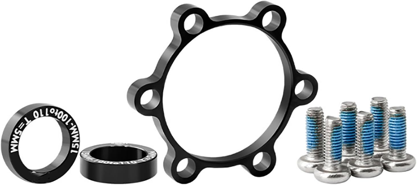 Adaptador de conversión de cubo de impulso delantero negro para bicicleta trasera, 0.591 in x 3.937 in a 4.331 in