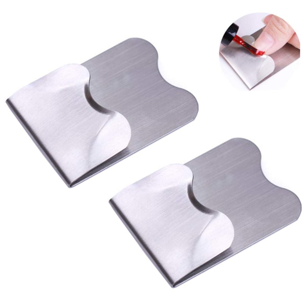 Juego de 2 recortadores de bordes para manicura, de acero inoxidable, estilo francés, guía de borde fácil, plantilla para manicura, arte de uñas,