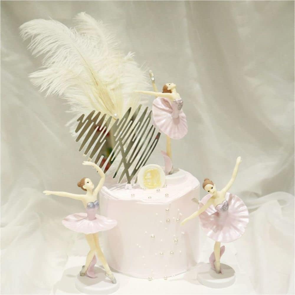 HomeSoGood 6 piezas de decoración de pastel bailarina bailarina, figura de ballet, suministros de cumpleaños, decoración de pastel de boda