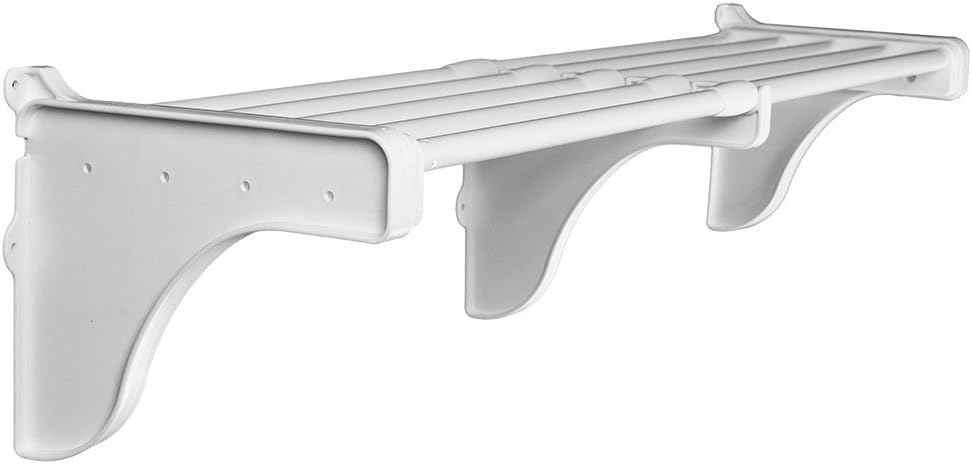 EZ Shelf -Estante extensible para armario (sin barra para colgar) – 19.5 a 29 pulgadas -Blanco-fácil de instalar en la pared trasera