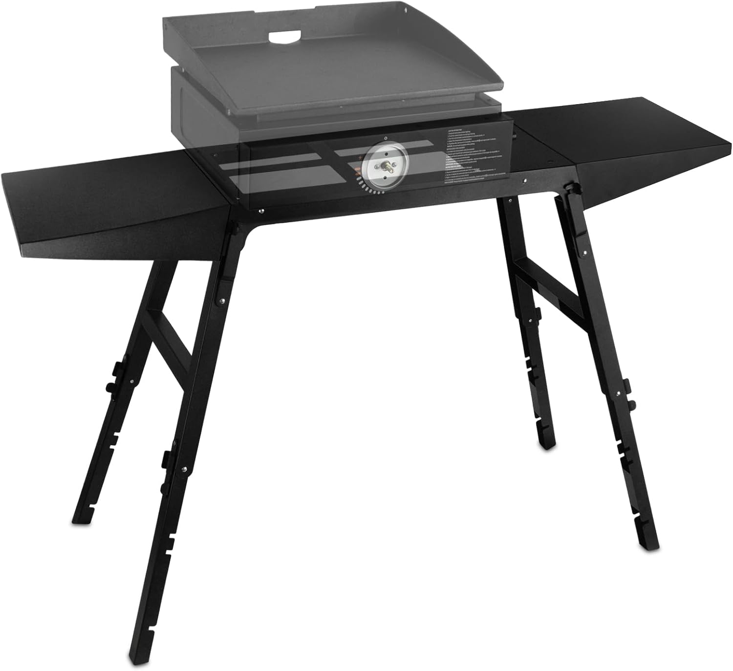 Raweao Soporte universal portátil para parrilla, soporte para parrilla Blackstone de 17 o 22 pulgadas de propano con dos estantes laterales, ideal