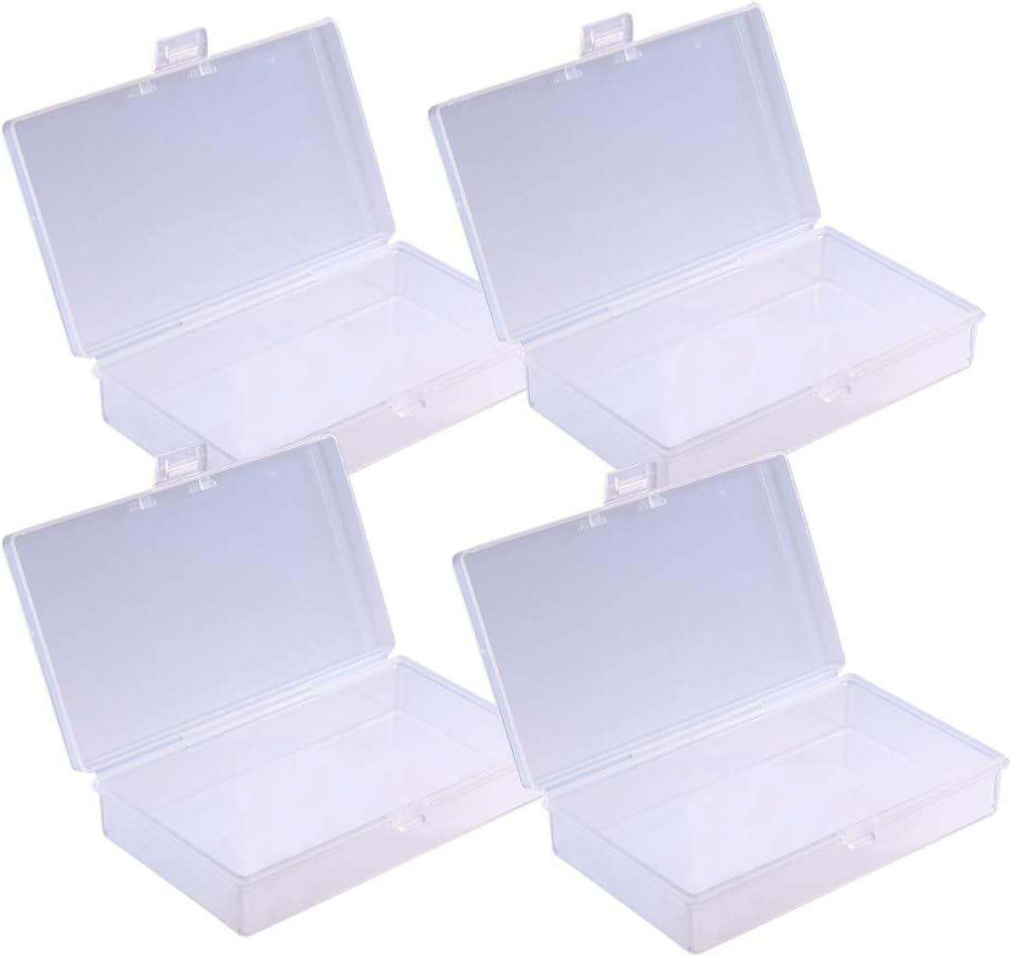 EXCEART Caja de almacenamiento rectangular de plástico transparente, caja de joyería transparente, contenedor práctico, contenedor de plástico para