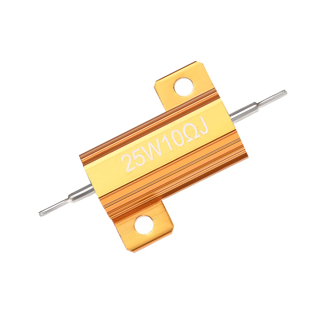 uxcell 25 W 10 Ohm 5% de aluminio de la carcasa de la resistencia del tornillo del grifo del chasis montado en la caja de aluminio con alambre