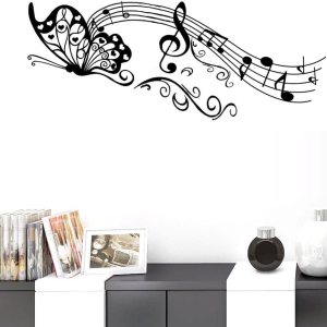 BIBITIME Vinilo adhesivo de vinilo con notas musicales para pared, borde para sala de estar, dormitorio, ventana, guardería, habitación de los BIBITIME Vinilo adhesivo de vinilo con notas musicales para pared, borde para sala de estar, dormitorio, ventana, guardería, habitación de los