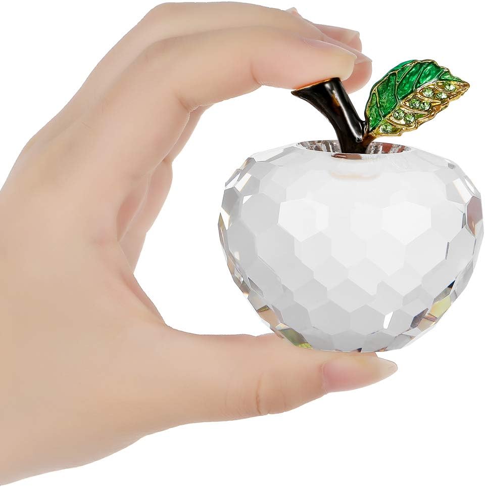 Vie jeune Figura de manzana de cristal, diseño de estatua hecha a mano, decoración del hogar, manualidades de cristal coleccionables, viene con caja