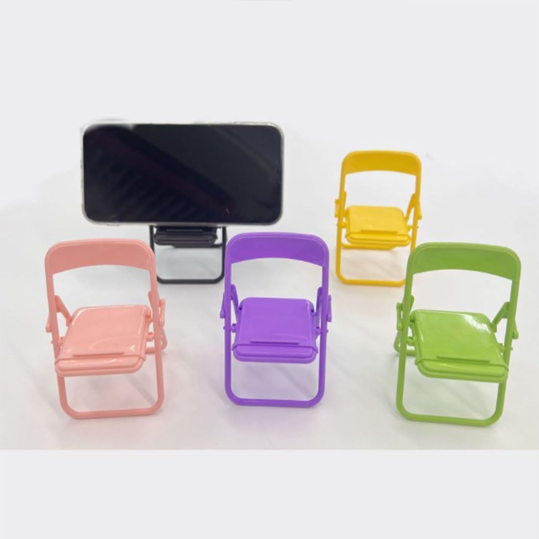 Cyauskoe Mini sillas plegables, pequeños juguetes para sillas plegables, mini soporte para teléfono, sillas plegables a escala 16, sillas plegables