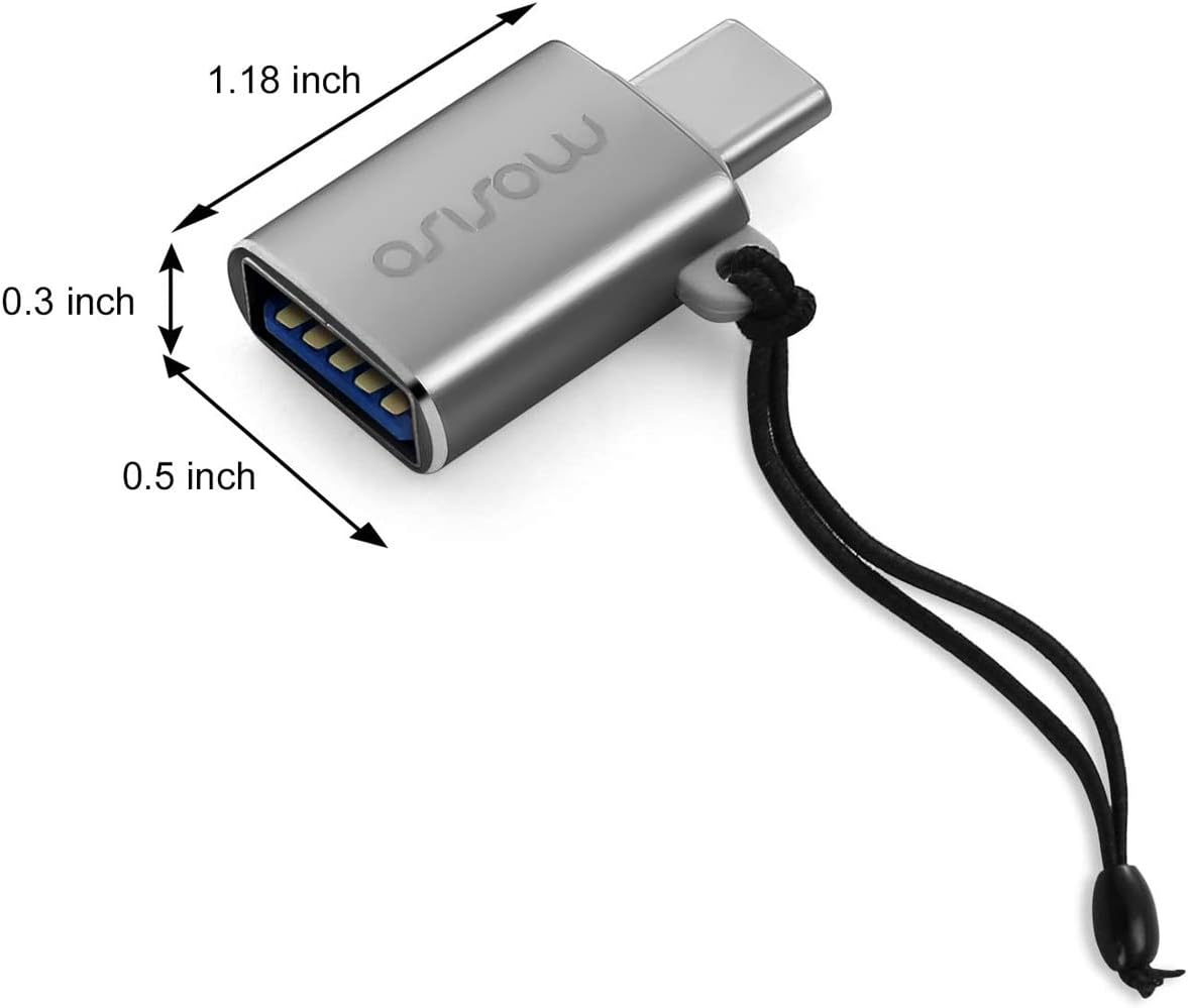 MOSISO Paquete de 2 adaptadores USB C a USB, conector USB tipo C a USB, convertidor Thunderbolt 3 a USB 3.0 OTG compatible con MacBook Pro