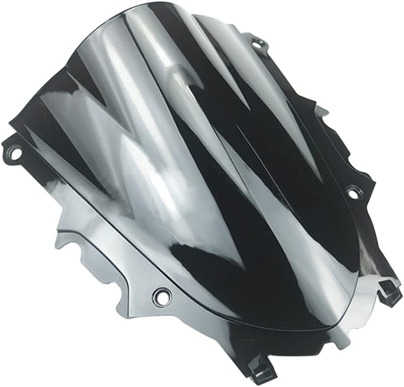 Deflectores de viento de doble burbuja para motocicleta, parabrisas para Yamaha YZF R3 R25 2019 2020 (negro)