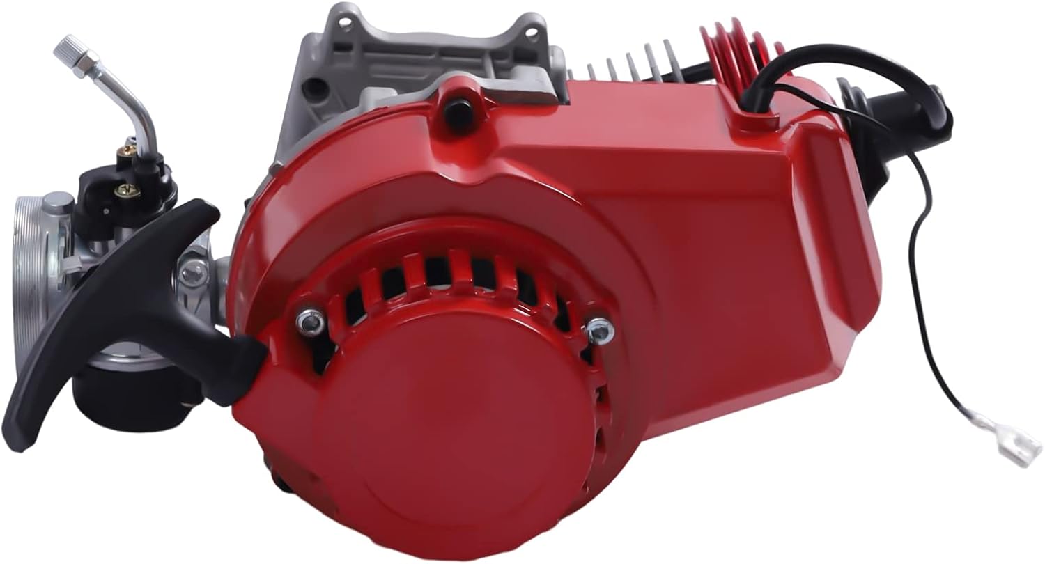 Kit de motor de 49 CC modificado de 6 dientes 25 H cadena de tracción motor de arranque de 2 tiempos de aire forzado motor de gasolina para mini
