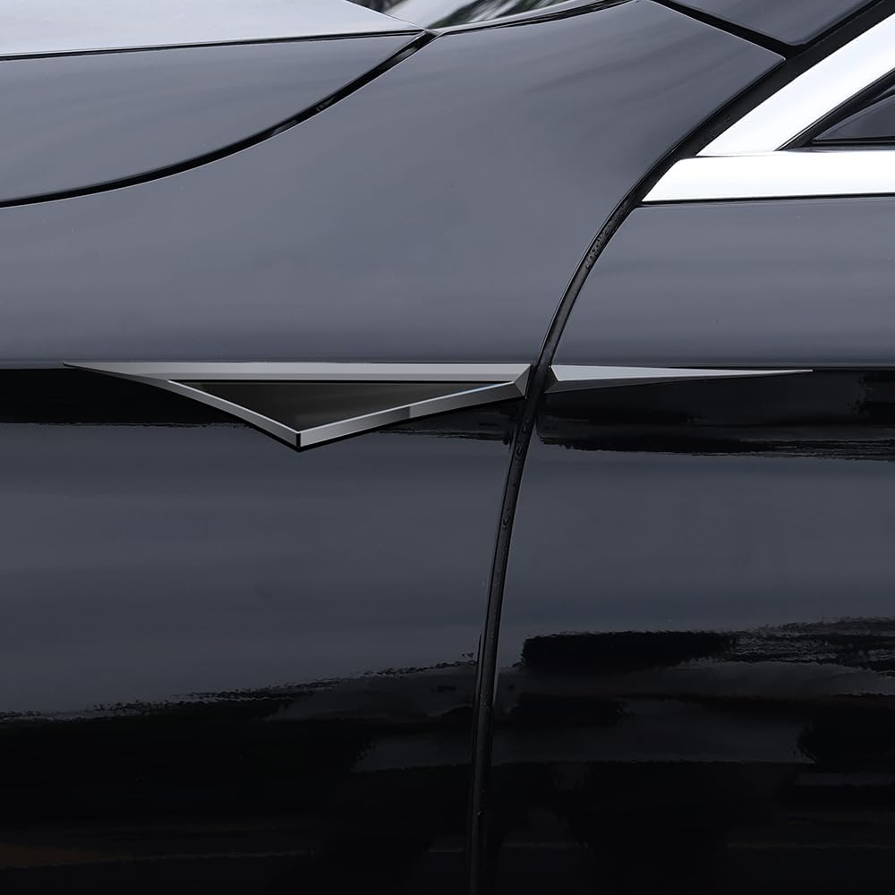 Par de accesorios de metal 3D para automóvil para puertas laterales, hoja, calcomanías para guardabarros de automóvil, emblema de ala lateral,