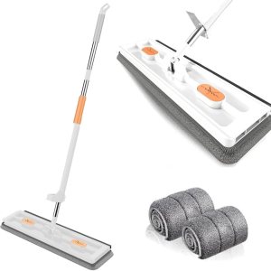 Juego de trapeador plano grande y cubo, juego de trapeador de suelo autoescurridor, trapeador de limpieza giratorio de 360, mopa húmeda y seca para Juego de trapeador plano grande y cubo, juego de trapeador de suelo autoescurridor, trapeador de limpieza giratorio de 360, mopa húmeda y seca para