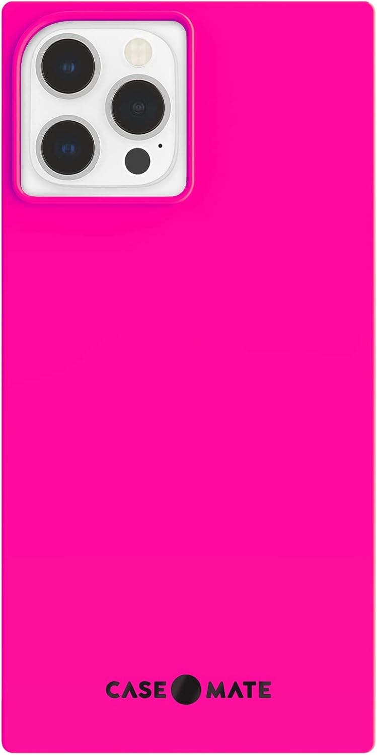Case-Mate – BLOX – Funda cuadrada para iPhone 12 y iPhone 12 Pro – Delgada – Ligera – Protección contra caídas de 10 pies – Rosa intenso