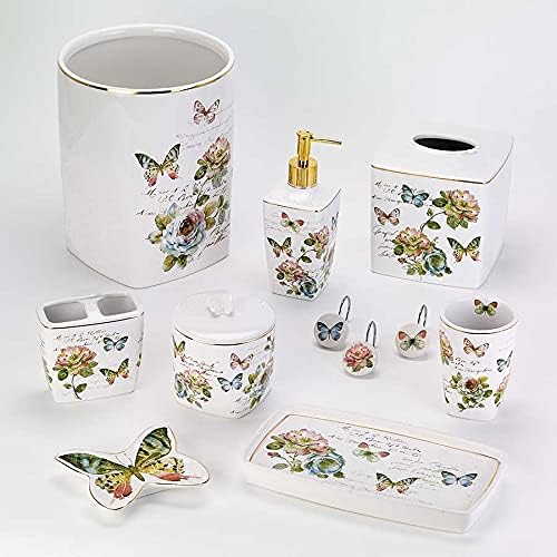 Avanti Linens – Toalla de baño, toalla de algodón suave y absorbente (colección Butterfly Garden)