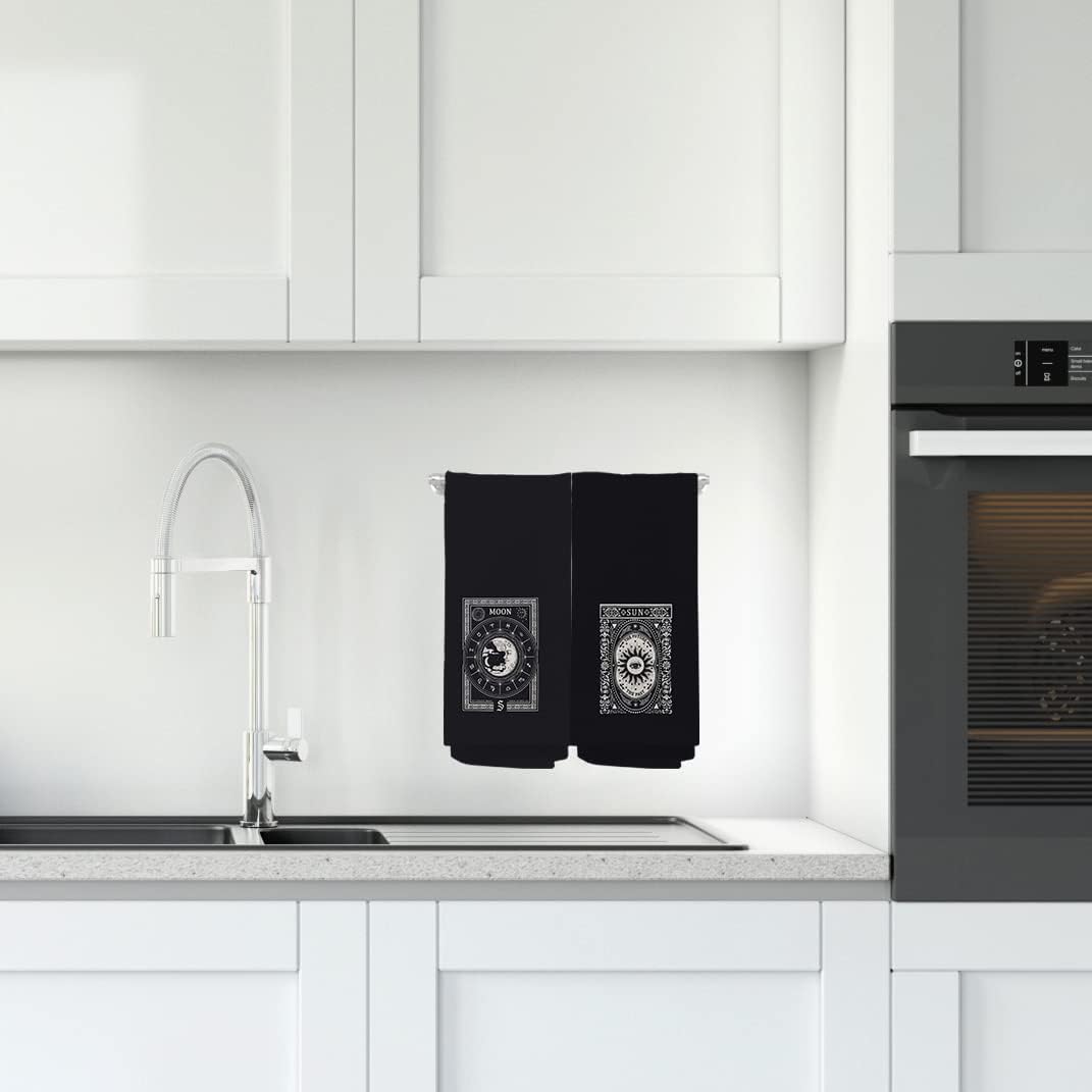 NEGIGA Toallas de cocina, decoración de cocina gótica, juegos de toallas de cocina y paños de cocina, toallas de mano de tarot, juegos de toallas de