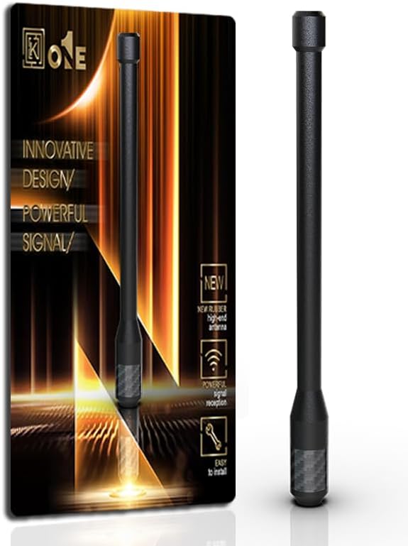 Antena corta de fibra de carbono de repuesto KEYO1E compatible con camioneta Ford F250 2009-2024  7.9 pulgadas de goma flexible duradera superior